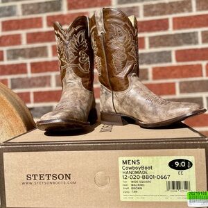 Like NEW! STETSON HANDMADE MEN’S COWBOY BOOTS SIZE 9 EE